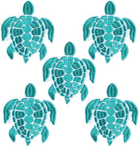 Miniatura 8 de 5 parches para planchar con diseño de tortugas marinas para verano, playa, apliques bordados para coser ropa DIY, mochila, vestido, bolsos, sombreros