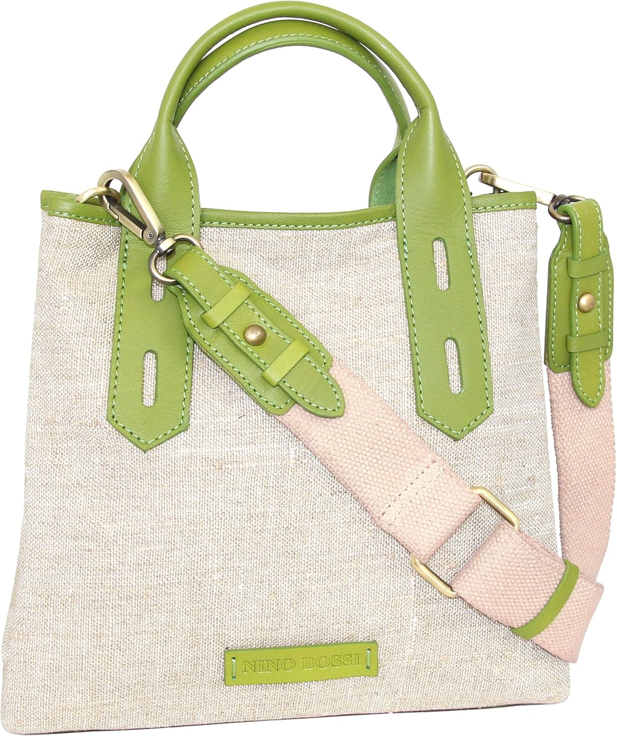 Alisha LinenLeather Crossbody Bag (Apple Green)