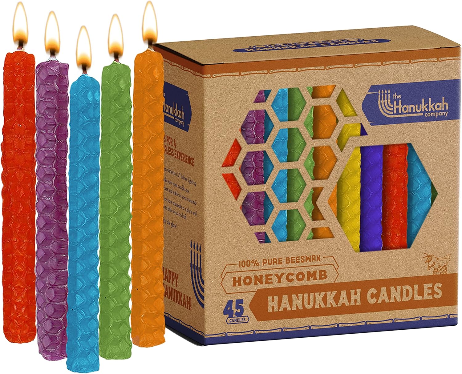 The Hanukkah Company Beeswax Chanukah Candles Standard