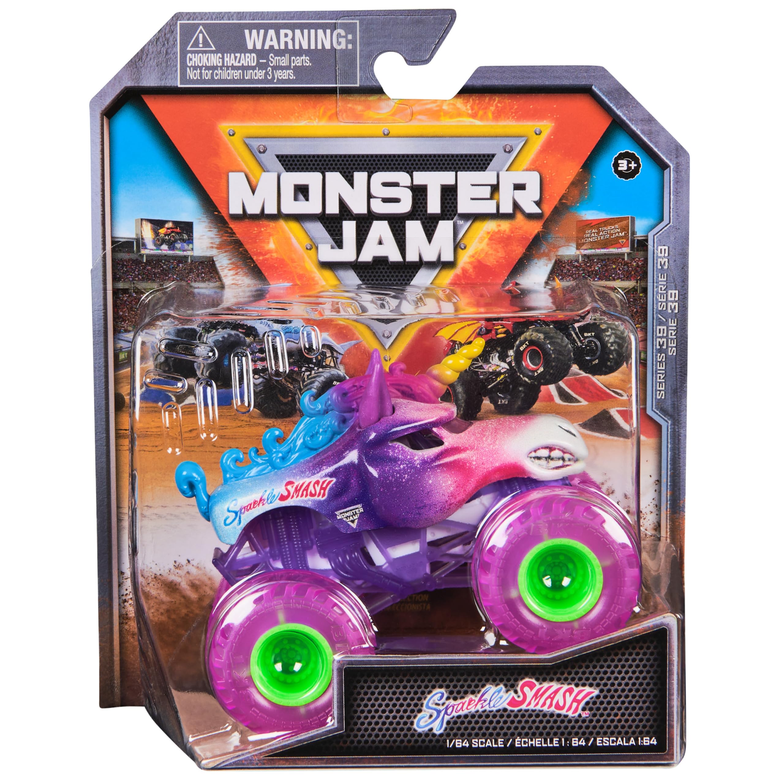 Amazon.com: Monster Jam, Official Sparkle Smash Monster Truck, Die