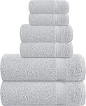MyOwn 6 Piece Towel Set, 100% Combed Cotton - 2 Bath Towels, 2 Hand Towels, 2 Wash Cloths - 500 GSM Luxury Hotel Quality Ultra Soft Highly Absorbent Towel Set for Bathroom - Burgundy
