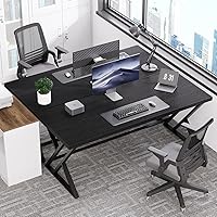 Vista 9 de LVB Modern Black Computer Desk, Long Industrial Home Office Desk for Student, Large Metal Wood Writing Study Computer Table, Farmhouse Executive
