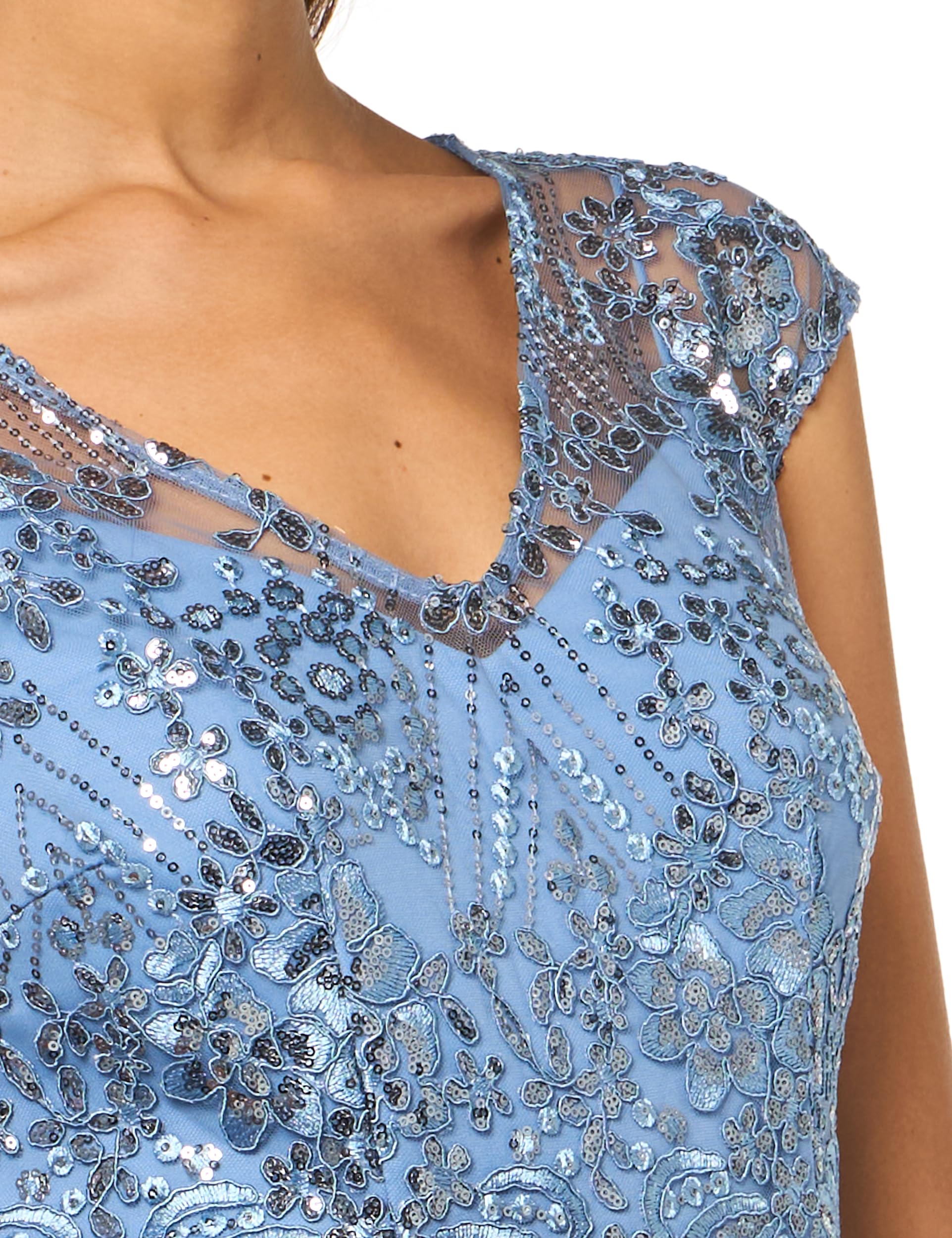 Alex Evenings Women's Long Fit and Flare Dress Godet Detail (Petite and Regular)