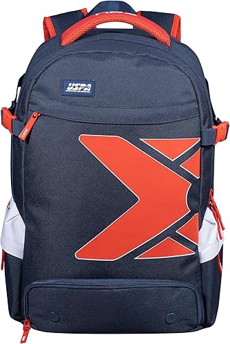 NOX Mochila de pádel exclusiva USPA  Diseño azul-rojo con homenaje a la bandera estadounidense  Compartimento acolchado para raqueta y portátil