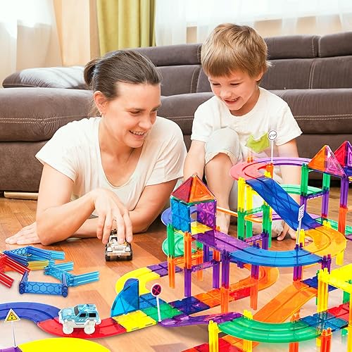 Miniatura 2 de PicassoTiles Paquete de expansión de columna de soporte magnético de 20 piezas para pista de autos de carreras, azulejos, bloques de construcción,