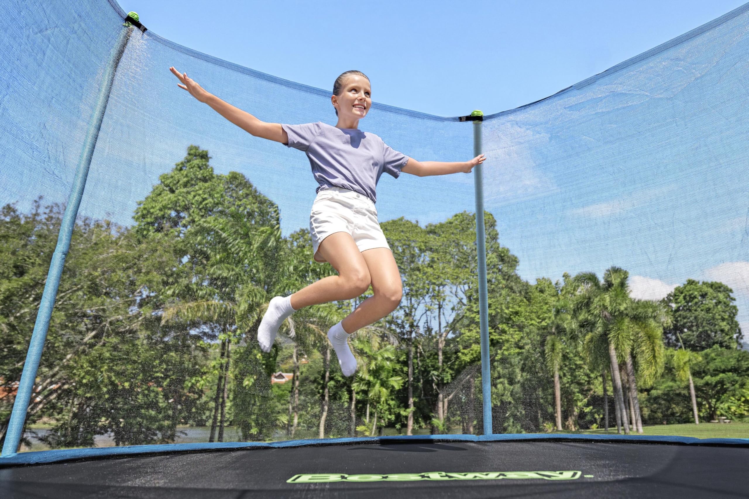 Bestway 59104 Tappeto elastico da esterni Xtreme Air - bambini, 3,66 m, blu