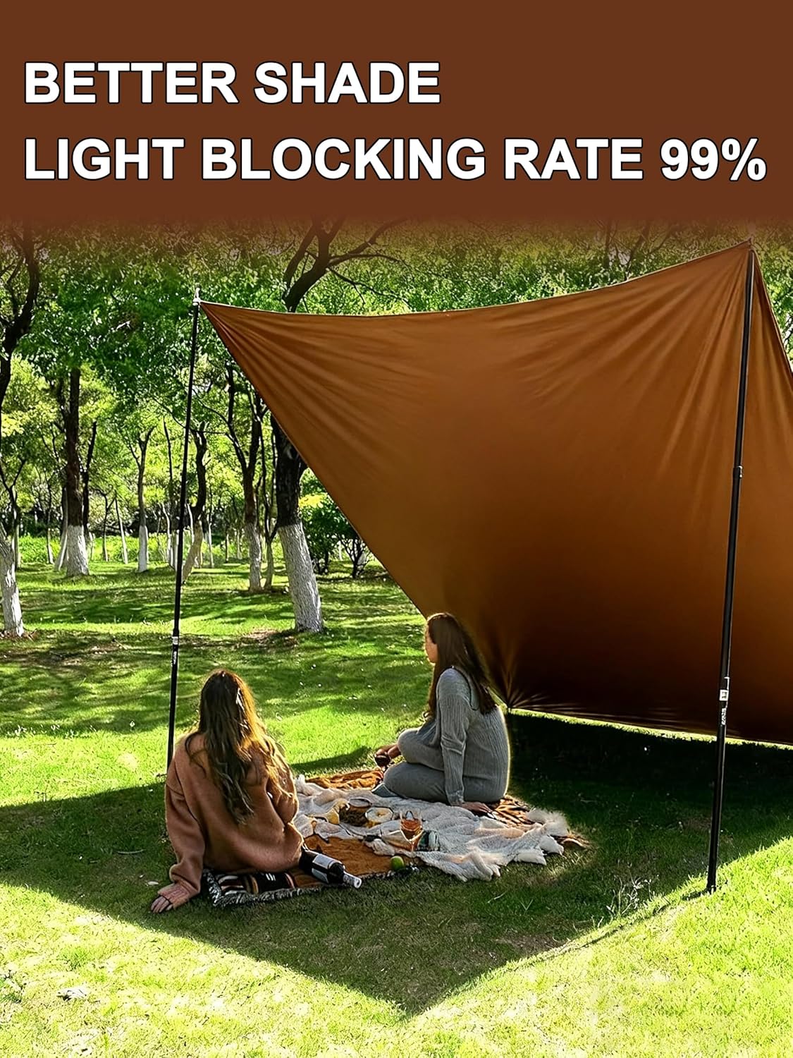Heavy Duty Waterproof Poly Tarp, Brown, 50x100 Feet, 10mil Thick Polyethylene, for Outdoor Camping Storage Tent Boat Bikes Vehicles