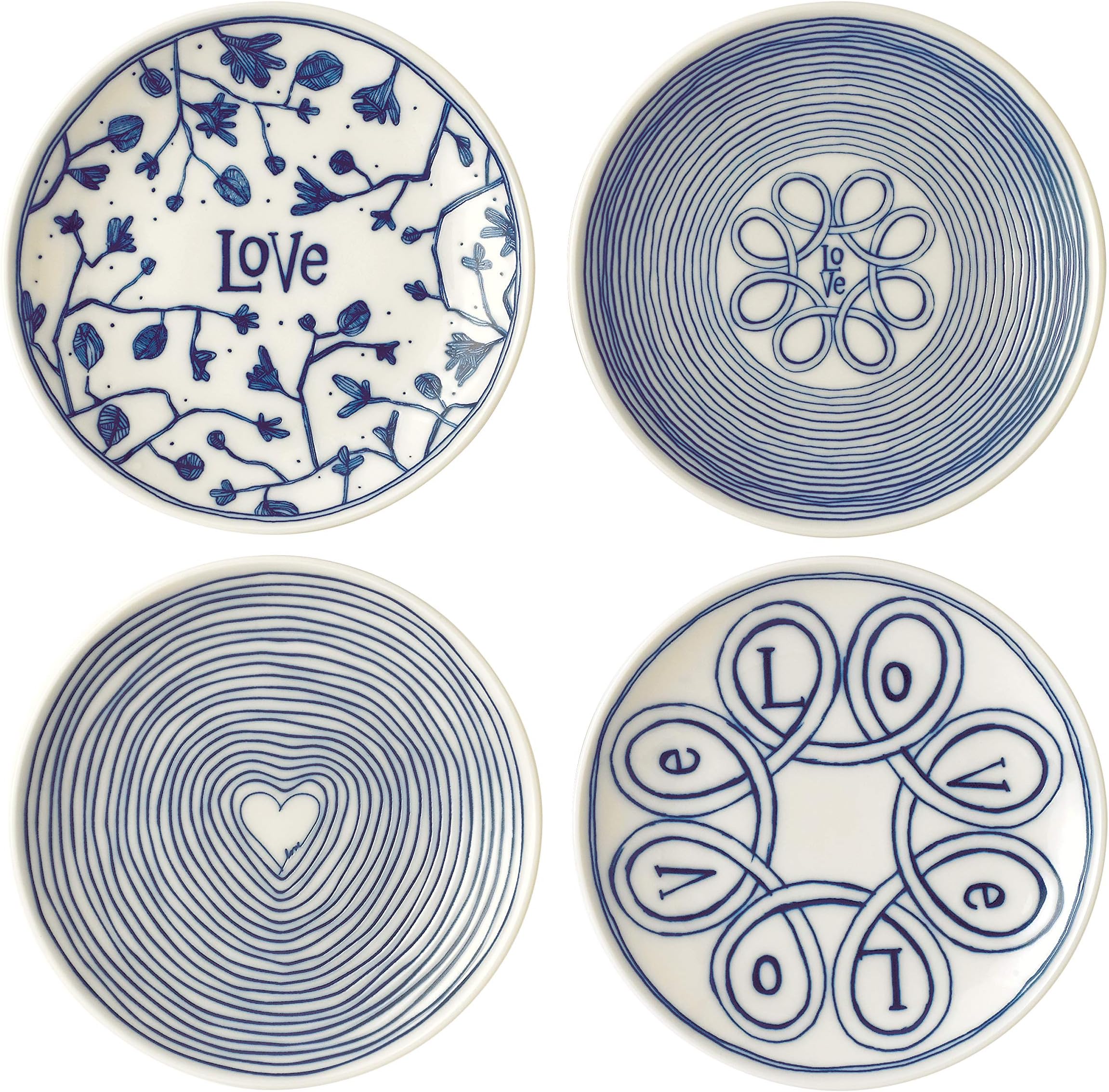 Royal Doulton Blue Love Plate 6" Set/4 Mixed
