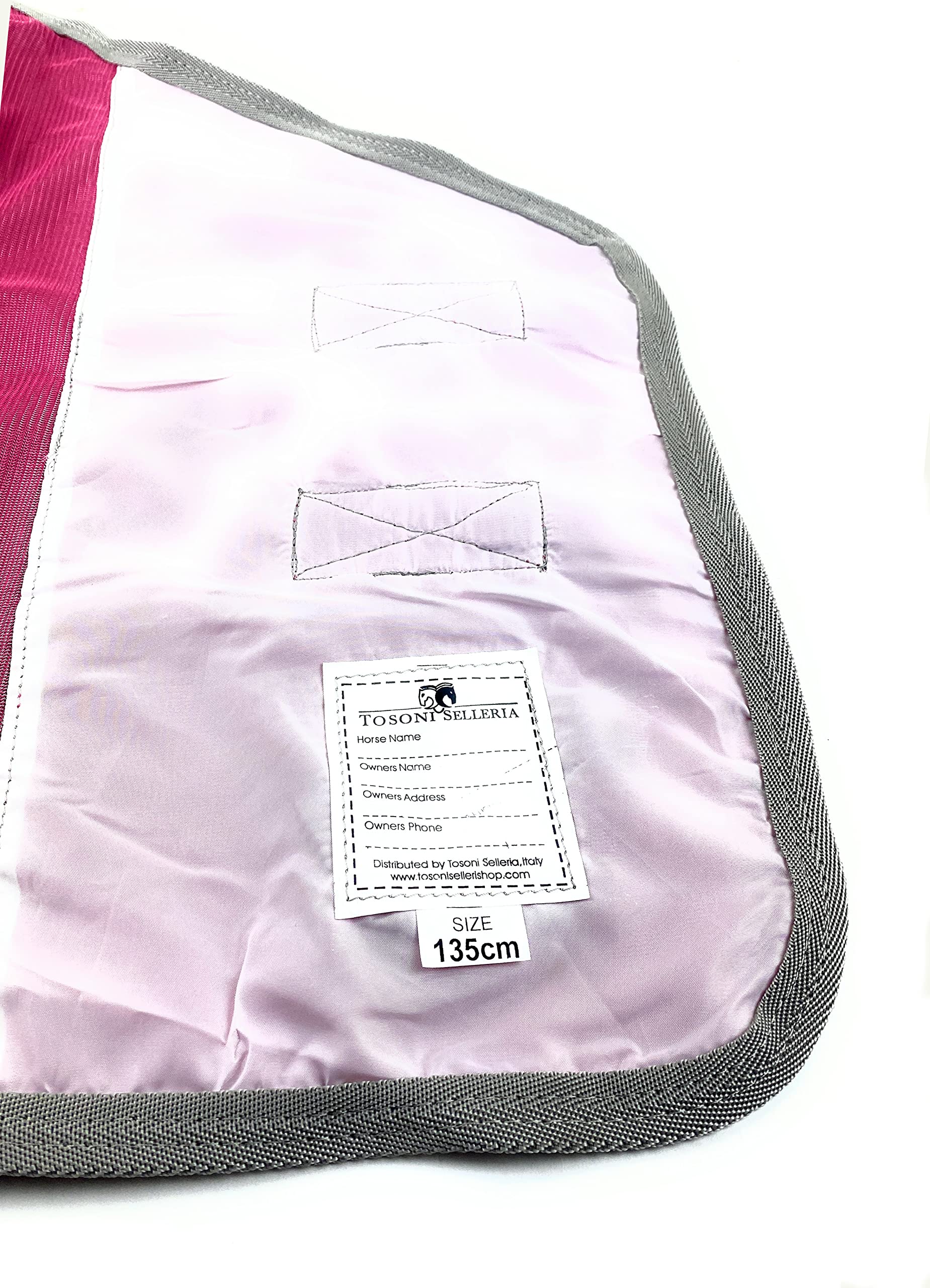 Horses, Manta antimoscas transpirable, modelo Nemesis, esgrima de los rayos solares, red densa de tejido de malla, contra moscas e insectos (135 cm, fucsia)