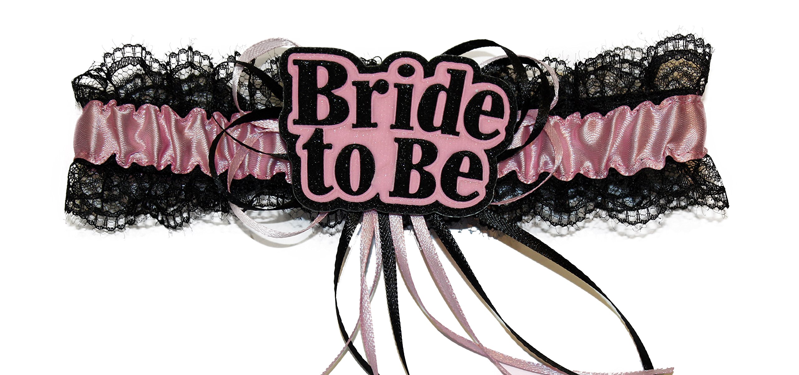 Gifts 4 All Occasions Limited Shatchi Bride To Be Garter Bow Ribbon Pink Black, Hen Night Wedding Garter Accessories