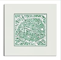 Vista 66 de O3 Design Studio Mapa de corte de papel Madrid negro mate de 20 x 20 pulgadas