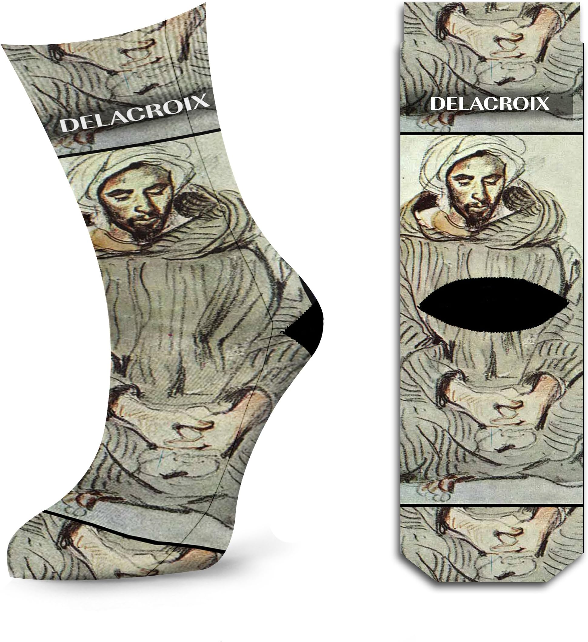 Mens Printed Art Design Crew Funky Patterned Cotton Dry Touch Socks by Samui