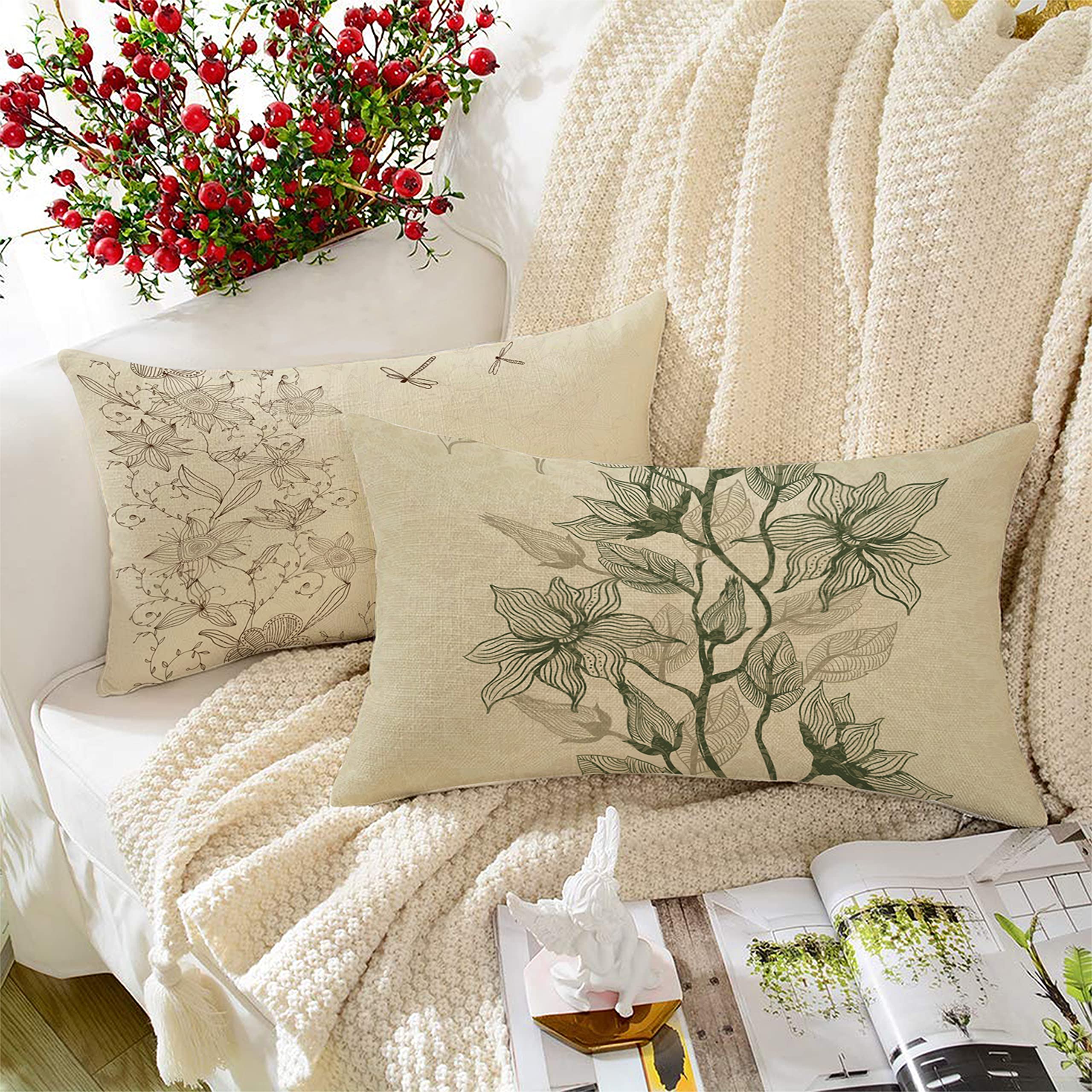 STITCHNEST Floral Printed Poly Cotton Cushion Covers, Set of 2 (12 X 18 Inches), 200 TC,Multicolor (B09PJF51H6) Amazon Price History, Amazon Price Tracker