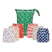 Vista 18 de Simple Being Pañales de tela reutilizables, doble refuerzo, talla única, lavables, suaves, absorbentes, impermeables, ecológicas, unisex, para bebé