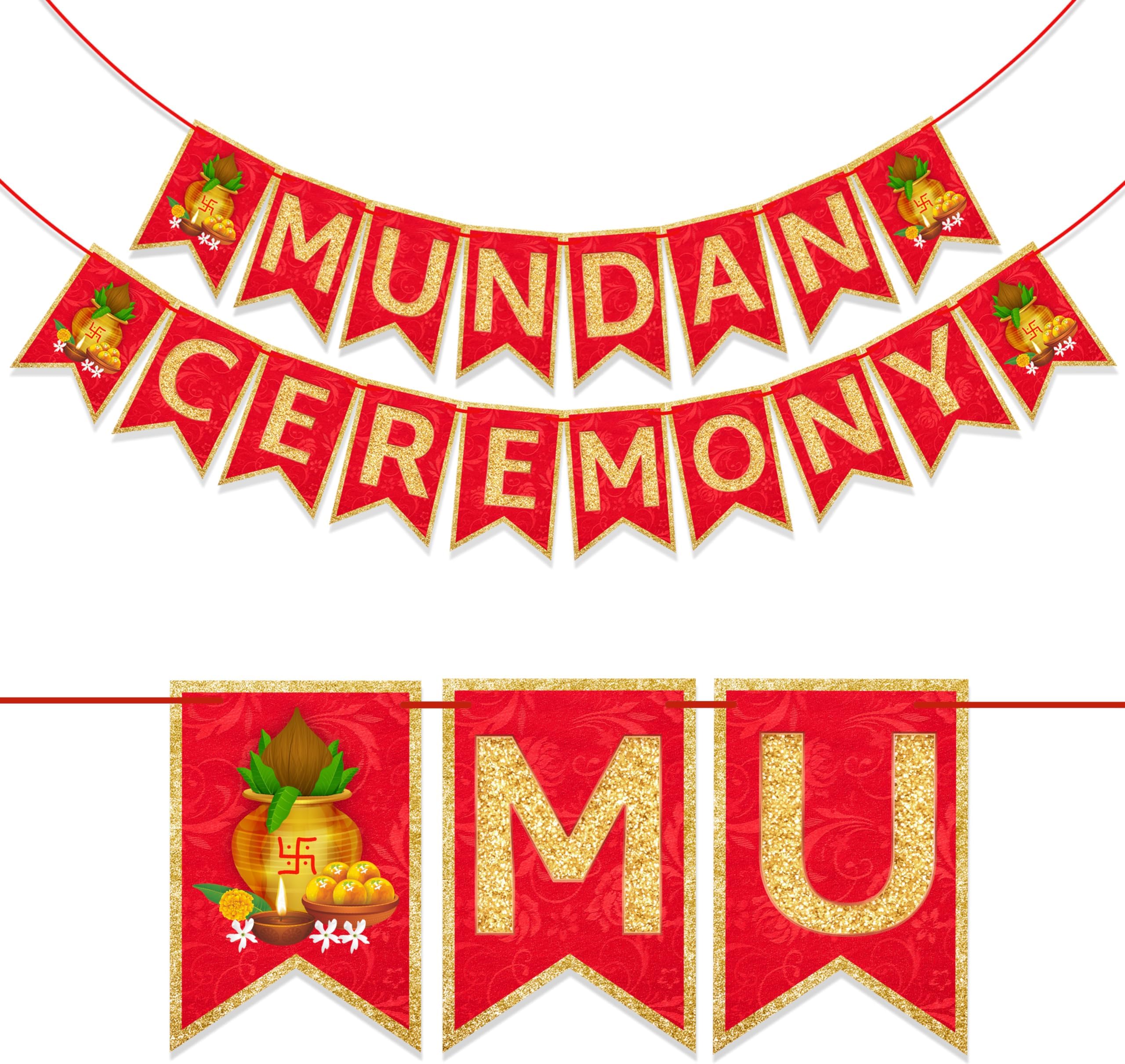 Wobbox My First Hair Cut Banner, Mundan Ceremony Banner, Mundan Ceremony Decoration Items (FP4616)