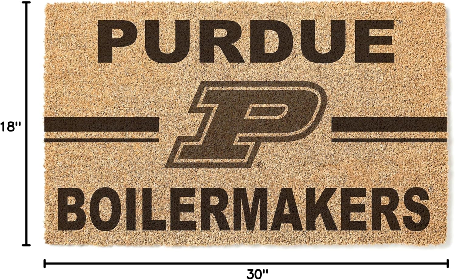 KH Sports Fan Purdue Boilermakers Logo Team Coir Doormat, Multi (1063100406)
