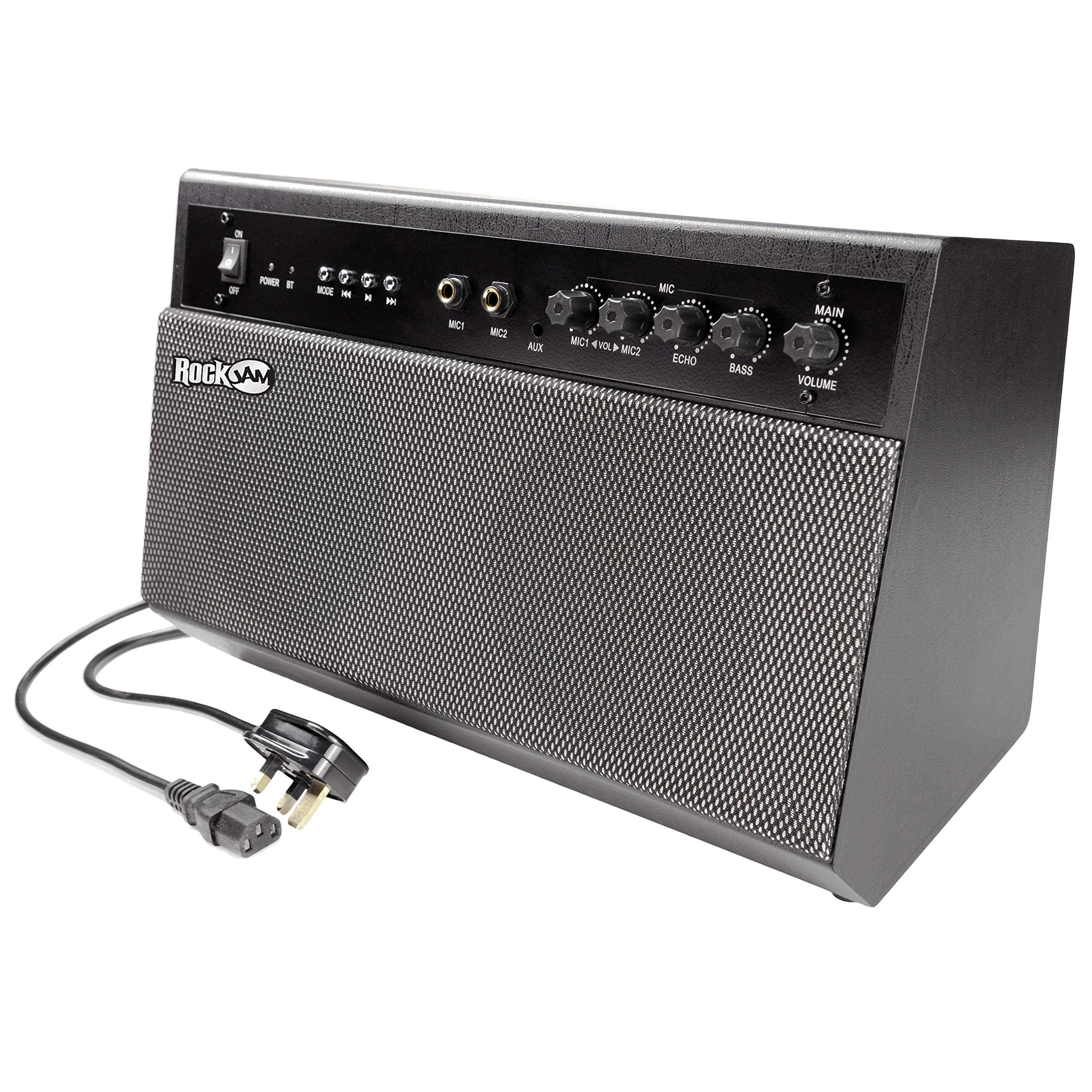 La macchina da karaoke RockJam Superkit con Bluetooth e sistema PA, altoparlante da 50 Watt e due microfoni