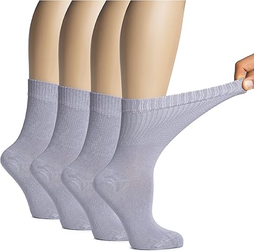 Hugh Ugoli Calcetines altos para diabéticos de bambú suave para mujer, anchos, holgados y delgados con puntera sin costuras y parte superior sin disponible en Yaxa Guatemala