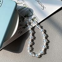 Vista 3 de Abalorio para teléfono con diseño de flores, correa de muñeca con cuentas para bolso de cámara, llavero