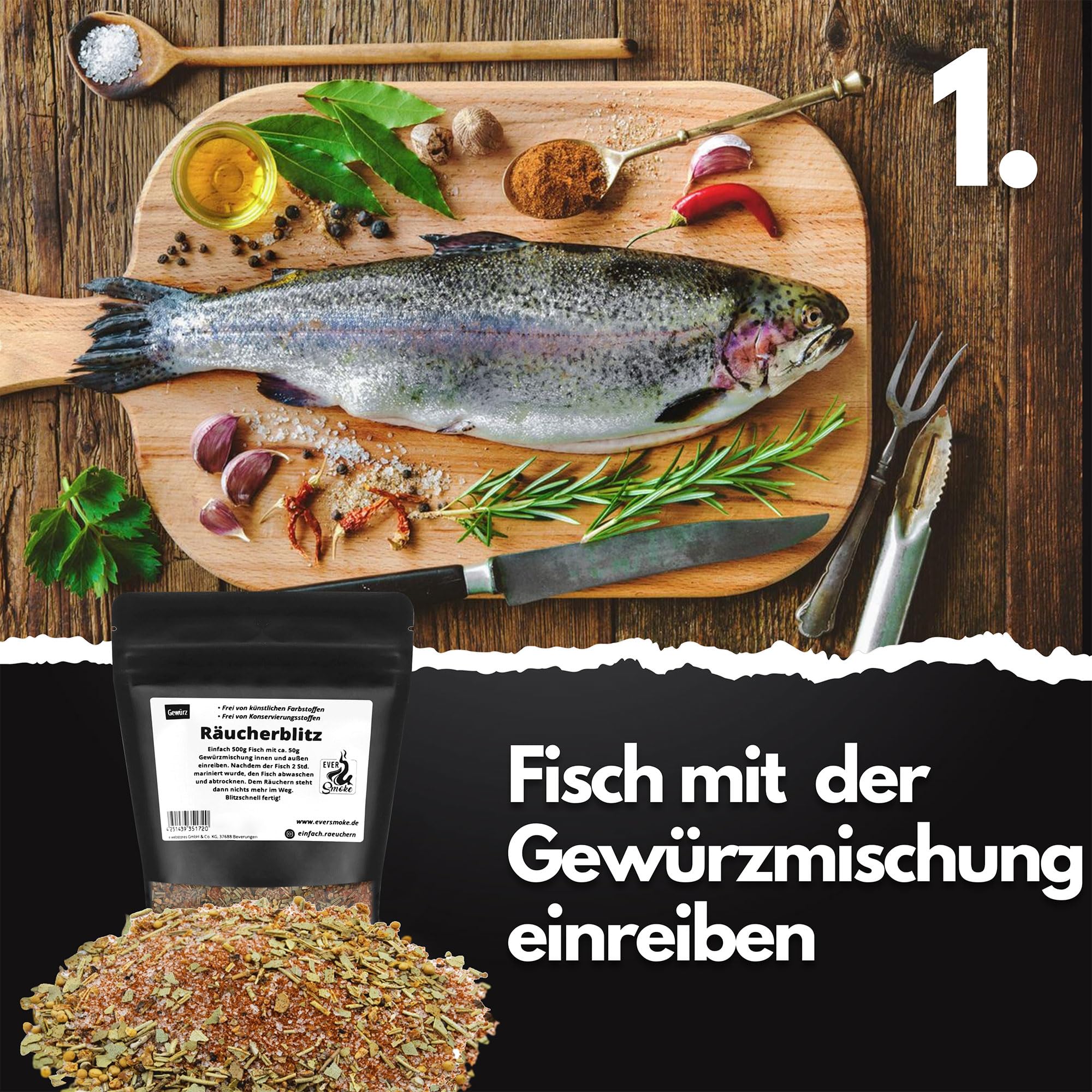 Deluxe Edelstahl Tischräucherofen XL Set | mit Brennpaste, Räuchermehl, Räuchergewürz, Brenner, rostfrei