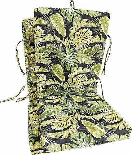 Miniatura 2 de Cojín cuadrado de esquina con respaldo alto para exteriores e interiores con asa y lazos, impermeable para el hogar, jardín, balcón, patio, playa,
