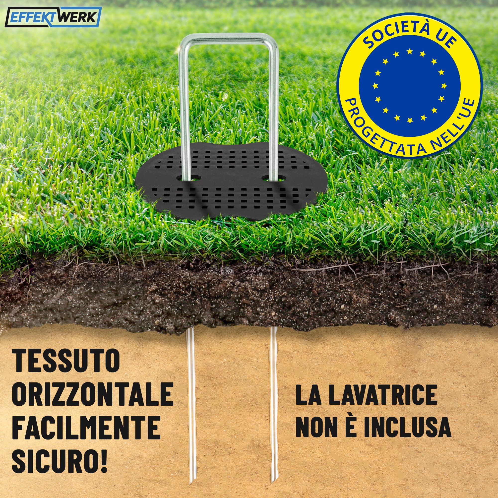 Paletti da Giardino (6"/150 mm, 1000 Pezzi), graffette paesaggistiche zincate a Forma di U, perni in Tessuto per Installazione di Barriere Contro Le Erbacce e Tappeto erboso