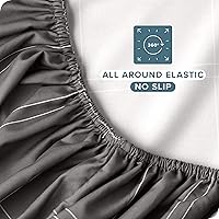 Vista 115 de Bare Home - Sábana bajera de microfibra 1800 muy suave y duradera, para colchones altos tamaño individual, color gris pardo