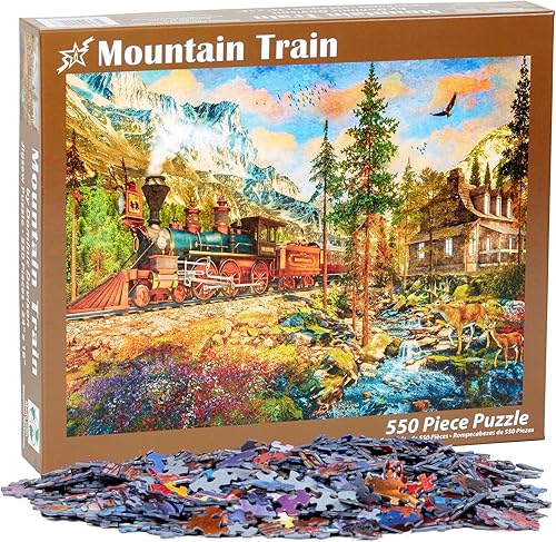 Miniatura 3 de Vermont Christmas Company Rompecabezas de tren de montaña de 550 piezas