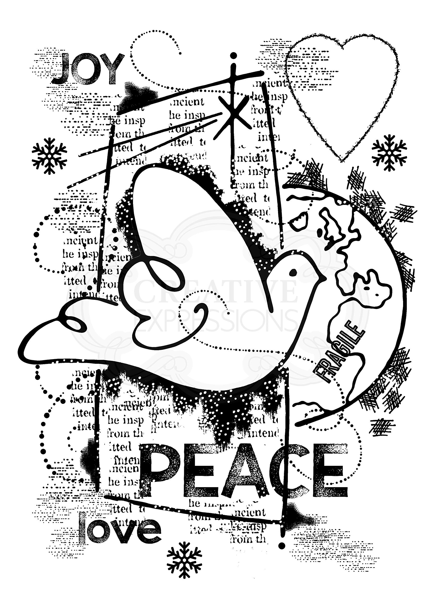Woodware Transparent Francoise Collection Clear Magic Stamp - World Peace