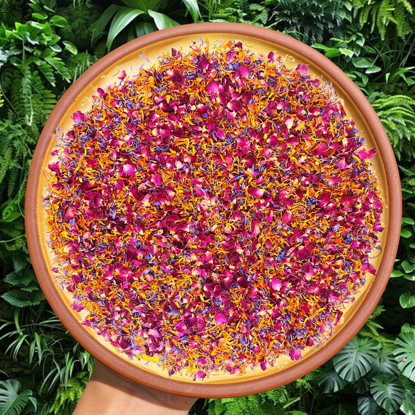 Miscela di Fiori Commestibili Biologici 15g, Fiori Secchi Naturali (Petali di Rosa,Calendula,Fiordaliso)–Decorazione Colorata per Torte,Cocktail,Saponi e Candele,Profumati e Creativi Direct&Friendly