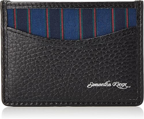 Amazon キングズ バイ サマンサタバサ パスケース Samanthakingz Samanthathavasaコラボパスケース ストライプ メンズ ブラック 財布