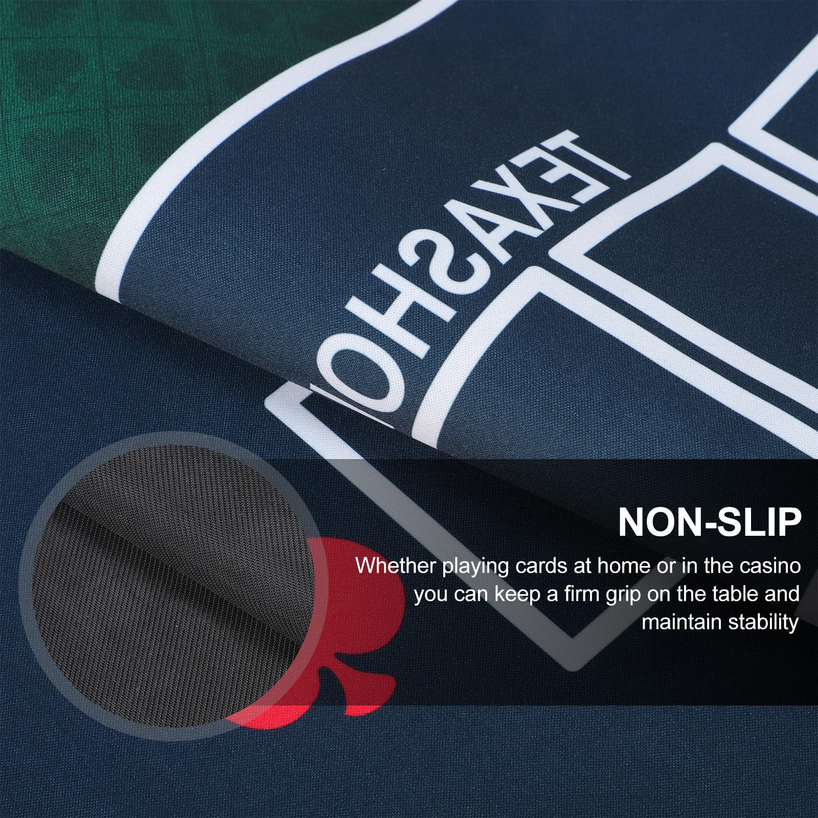 Mipcase Pokermatte aus Gummi Rechteckig Weiche Spielmatte mit Schalldämmung Klassisches Druckmuster für Poker und Brettspiele