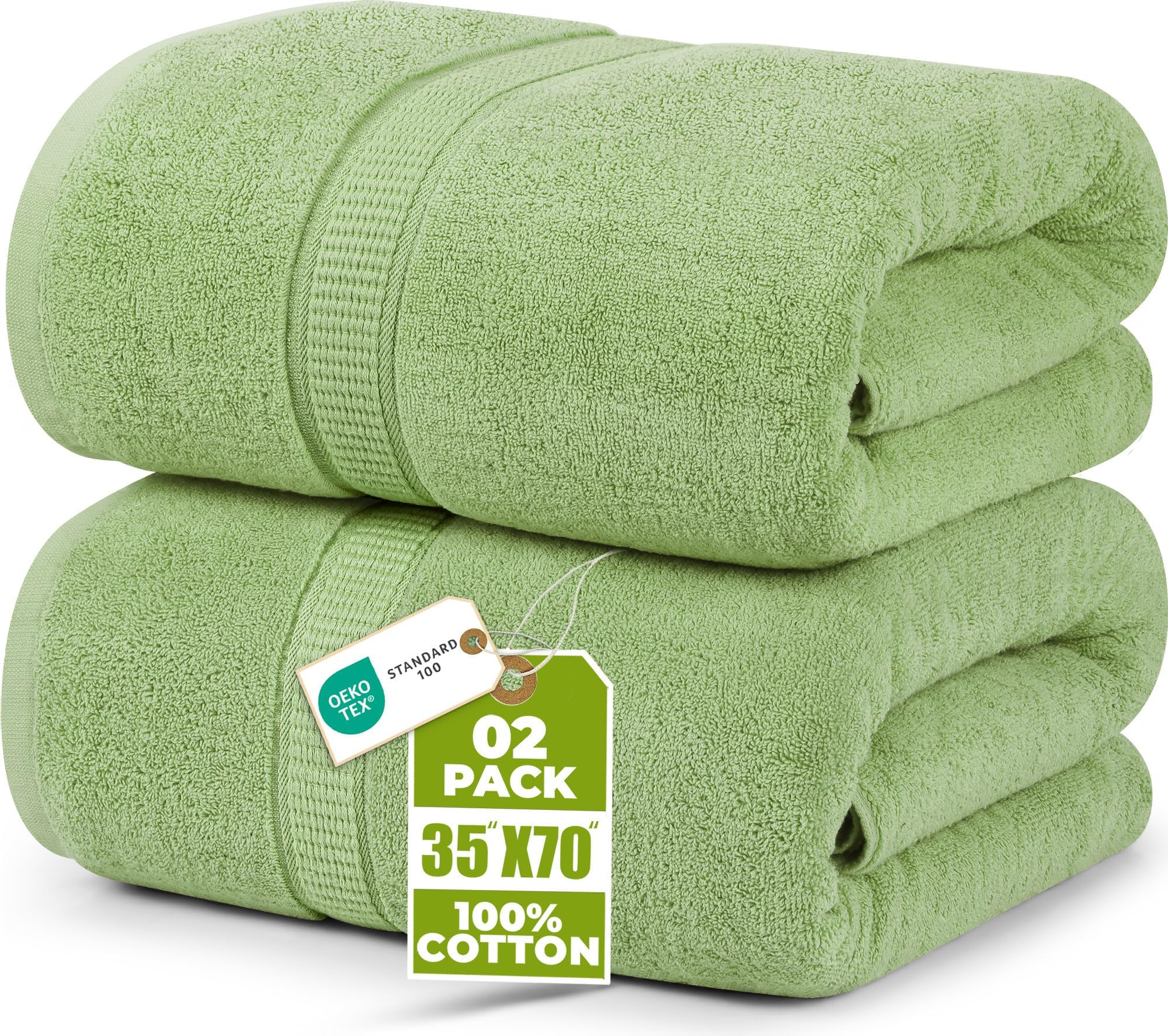 Utopia Towels - Soft Cotton Extra Large Bath Towel 35 x 70 inches Bath Sheet (Navy Blue, 2)