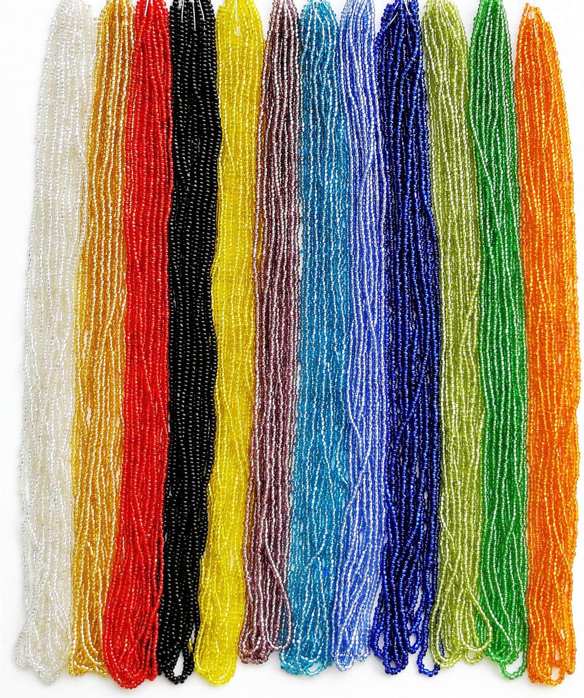 Perline Di Vetro Rocaille Bala&Fillic 11/0, 12 Matasse Da 3 Metri, Colori Silver Lined, Per Gioielli E Hobby Creativi - 4