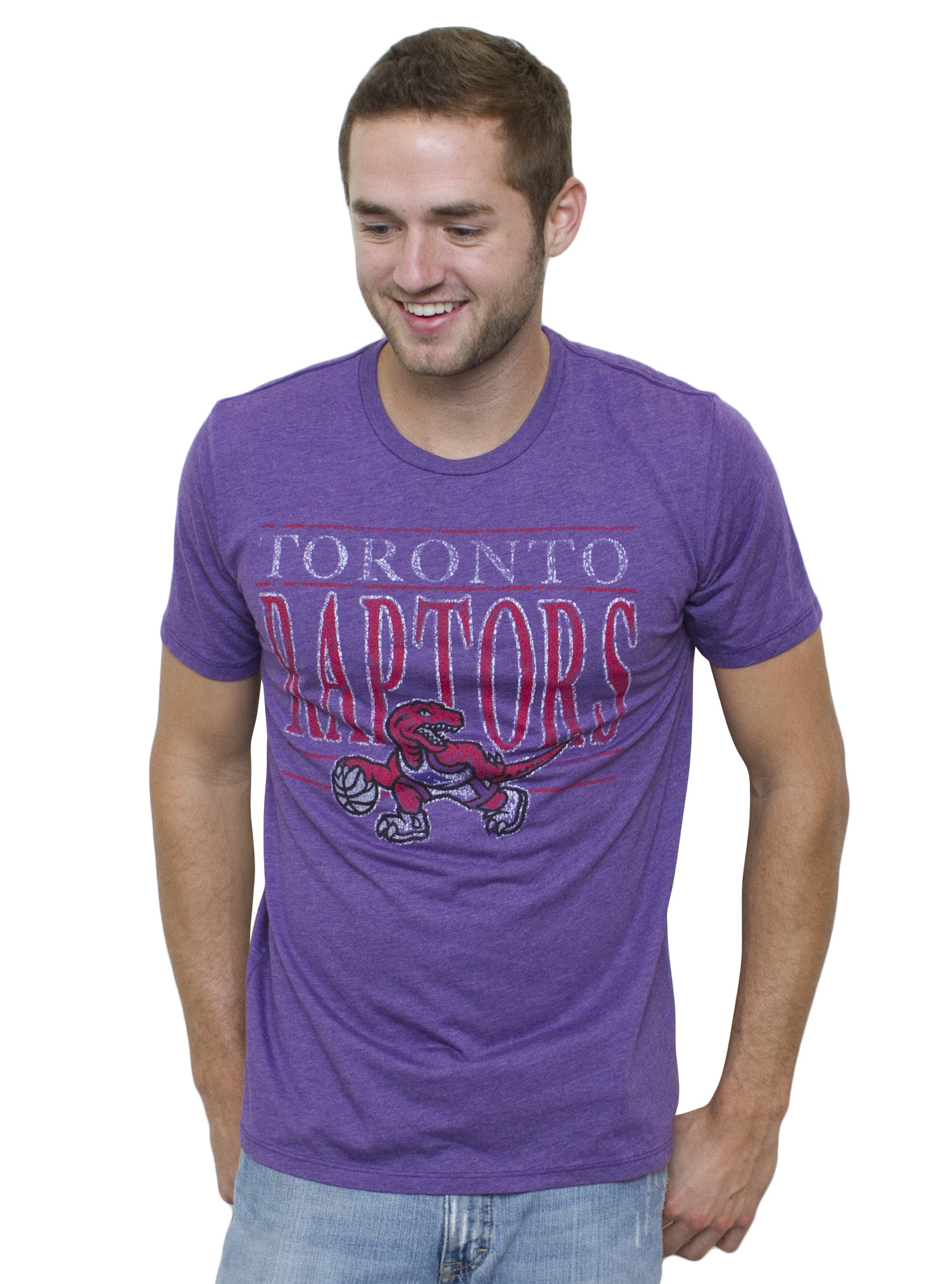NBA Toronto Raptors Men's Vintage Solid Short Sleeve Crew T-Shirt, Plum