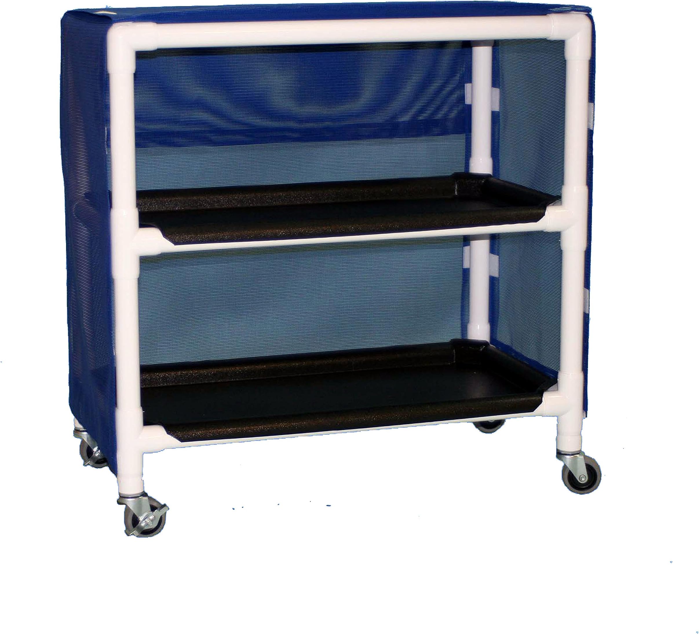 Care Products 632E-RB E-Line Wide 2-Shelf Linen Cart with 20" x 32" Shelves & Cover, 35" Height, 20" Wide, 37" Length, PVC