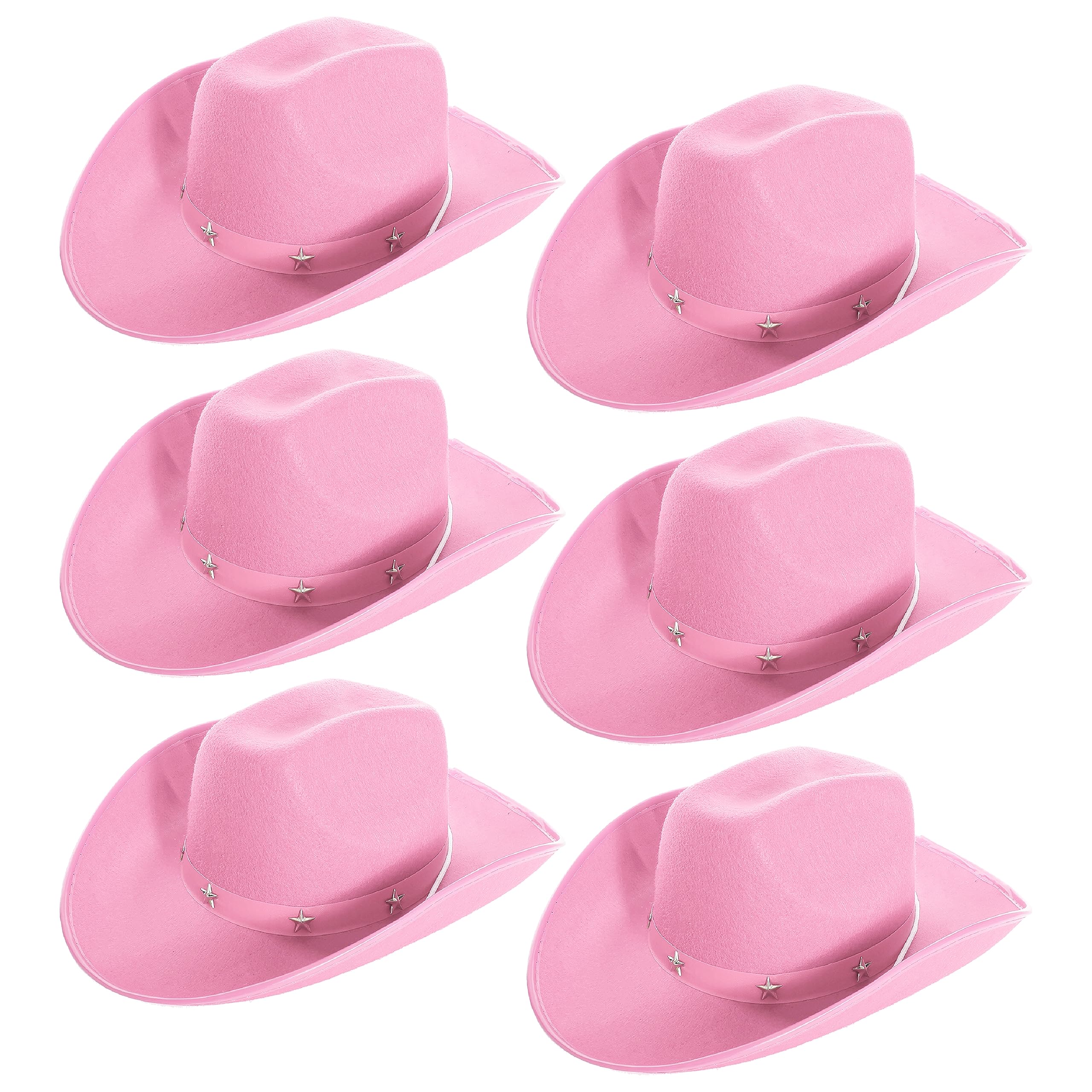 Chapeau Cowboy Rose Avec Plumes - Taille Adulte - Fête Déguisement - Style Western