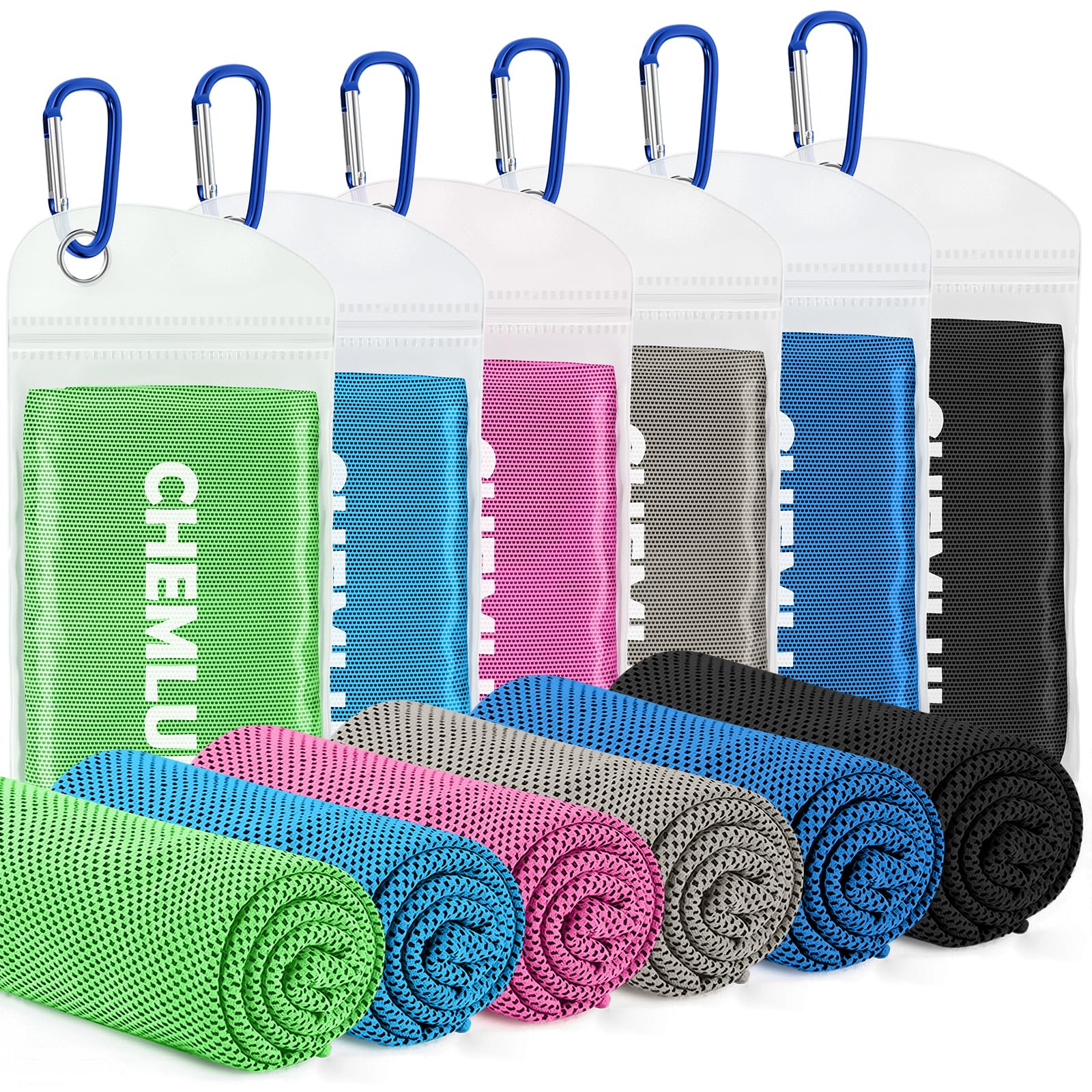 CHEMLUK Cooling Towels for Hot Weather: 100x30CM Instant Cool Towel for Neck Face UPF 50 Quick Dry Microfibre Ice Sweat Towel for Gym Sports Running Hiking Workout Travel