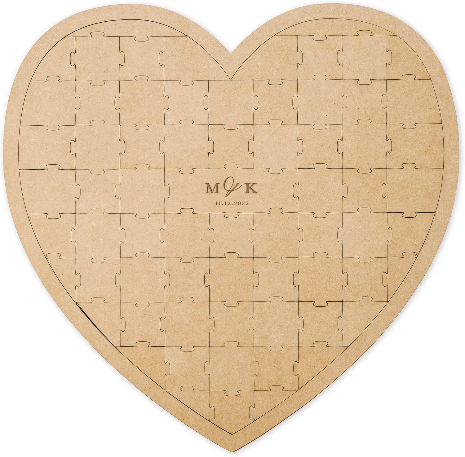 WEDDINGSTAR Customizable Wooden Square Puzzle Wedding Guest Book - Signature Couple