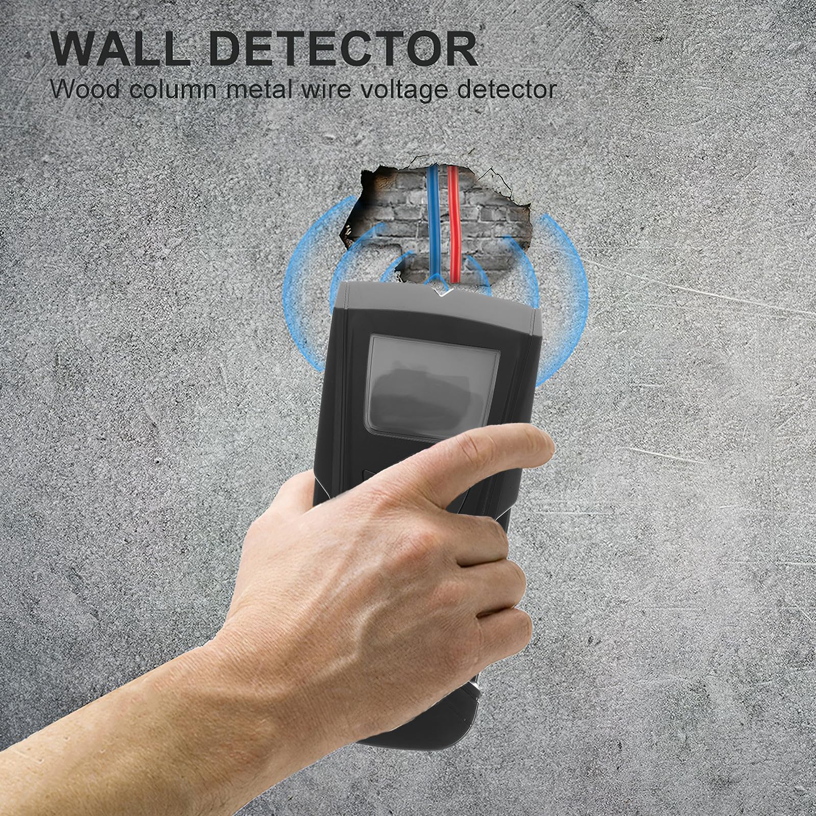 Hohopeti Détecteur Mural Multifonction Écran Lcd, Capteur Précis pour Bois et Métal, Poignée Ergonomique Encastrée Robuste, pour Installation Tv et Meubles