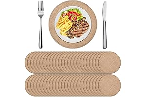 Set of 48 Burlap Round Placemats 11.8 in