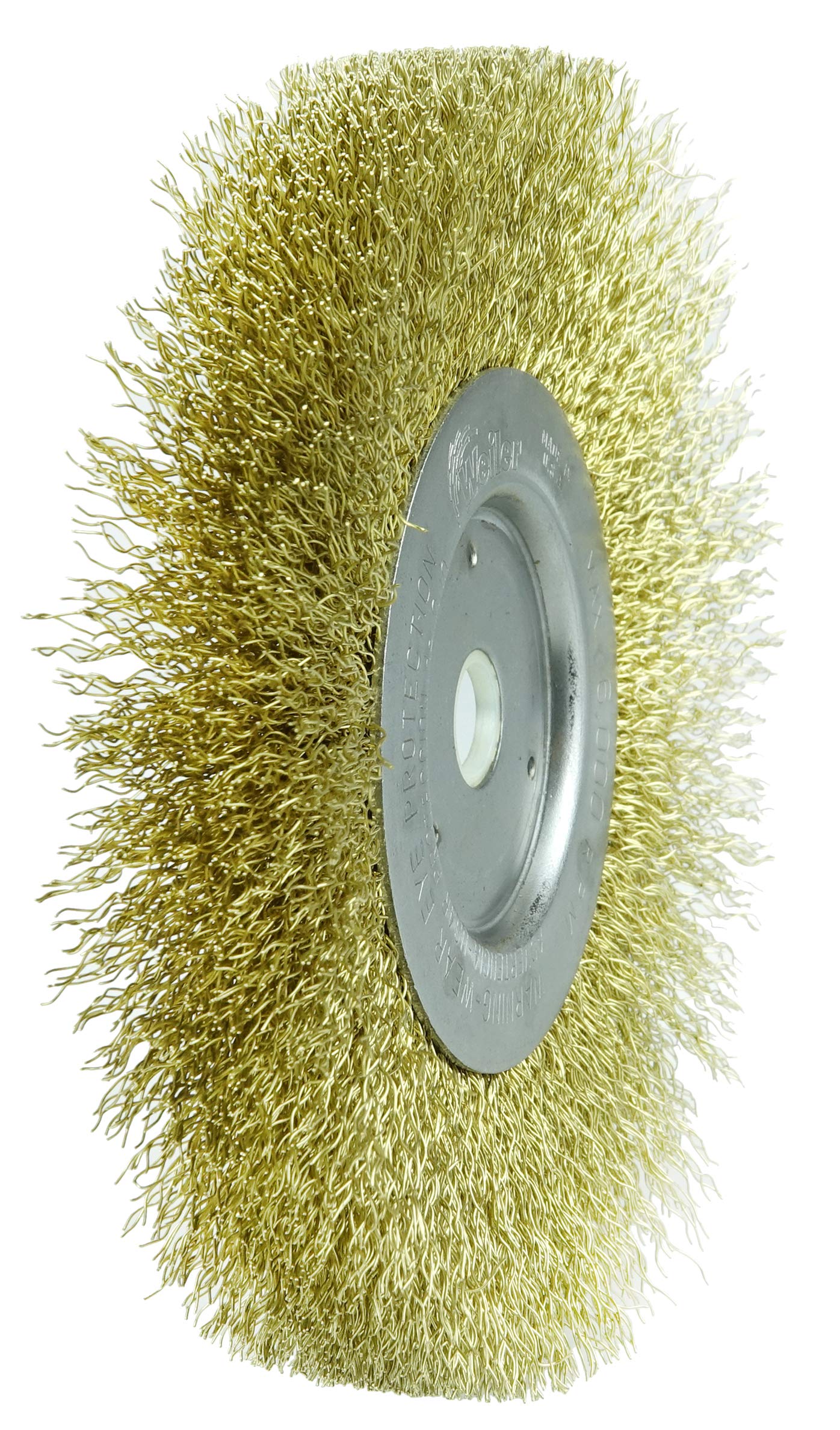 Weiler 1475 Rueda de alambre de cara estrecha, 15,24 cm, relleno de latón, 5/8 "-1/2" agujero para arbor (Pack de 2)