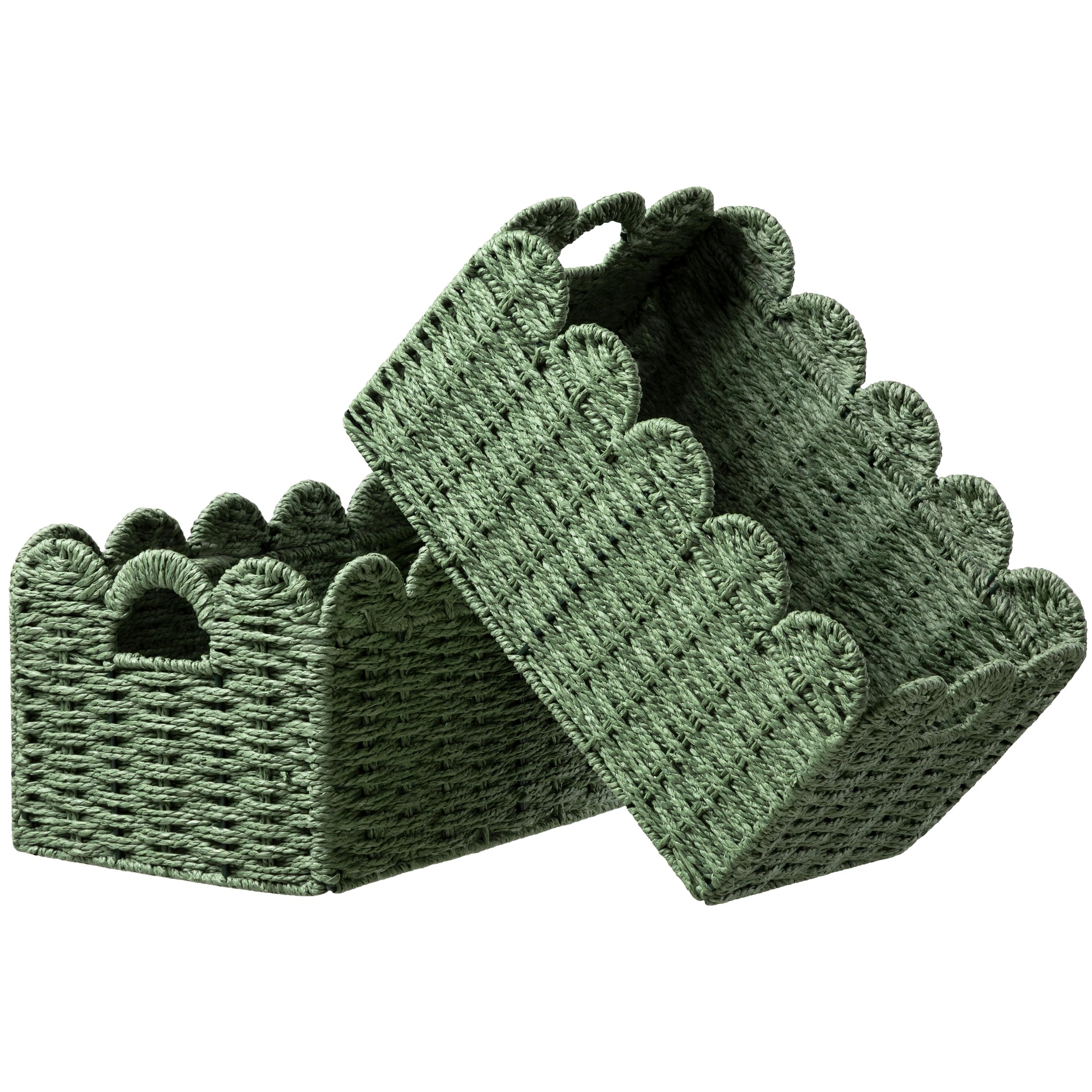 Photo 1 of UBBCARE Woven Storage Baskets - 2 Pack, Green