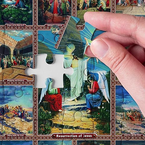 Miniatura 3 de Rompecabezas de Pascua de Jesús para adultos de 1000 piezas, rompecabezas de cruz de Jesús, rompecabezas de religión católica, rompecabezas