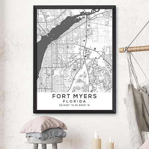 Miniatura 3 de Mapa de Fort Myers, Florida, Light 2 (12x16)
