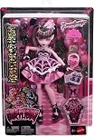 Monster High Scary Sweet Birthday Doll, Draculaura in Pink Party Dress with Themed Accessories Like Invite, Balloon, Gift, Fan and More