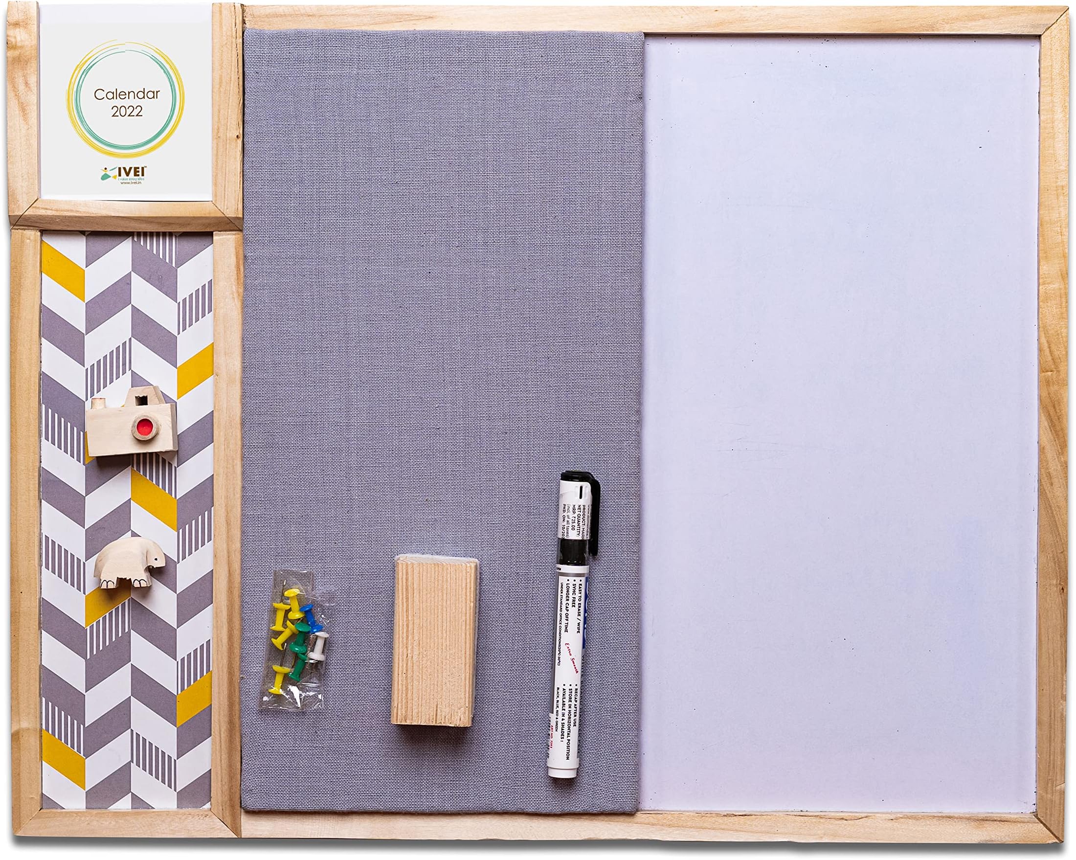 IVEI Combination Board with Pin Board, Calendar & Whiteboard Best Gift