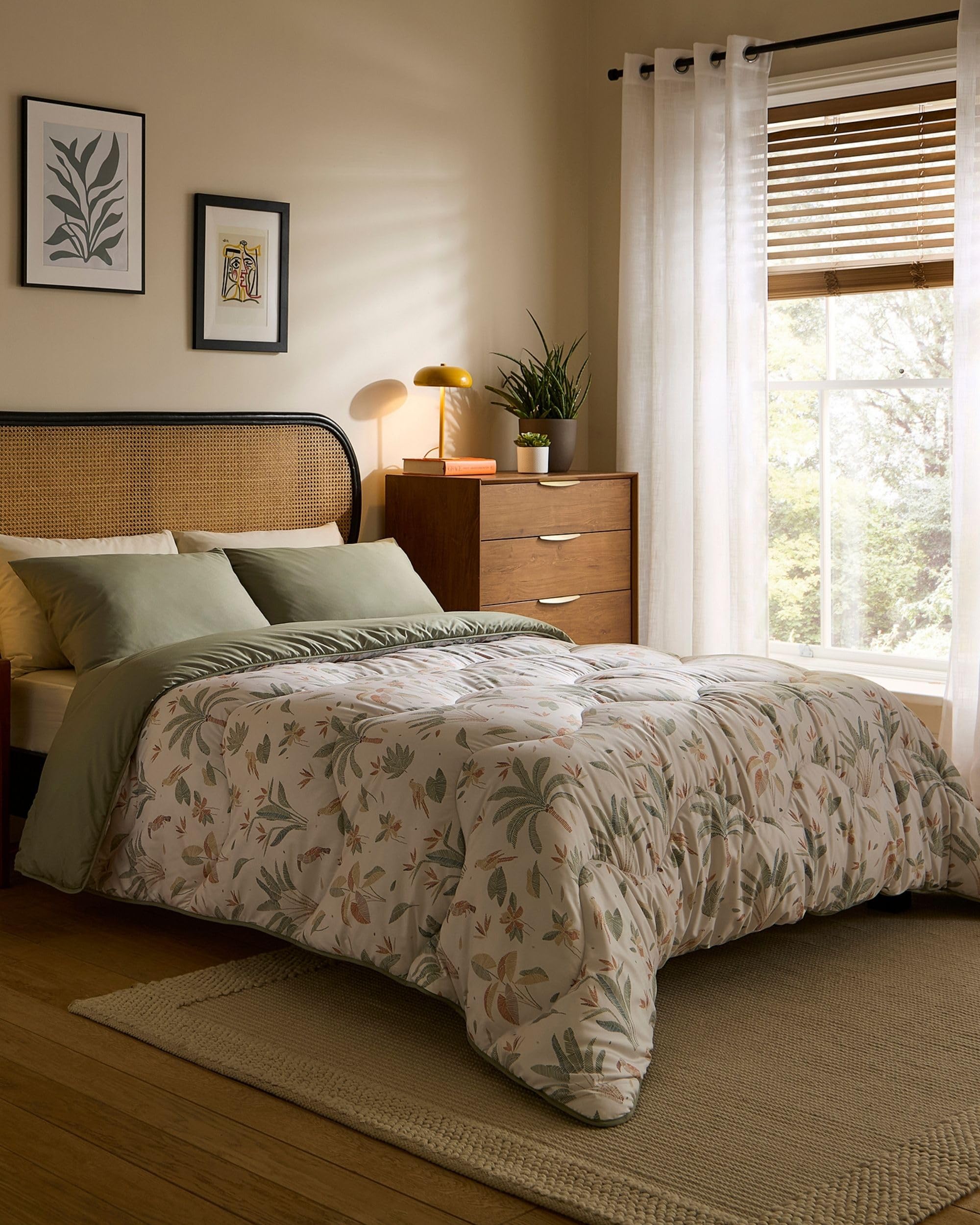 Night Lark Coverless Duvet and Pillowcase Set, Autumn Collection – Coverless Duvet Single 10.5 Tog with Advanced Smartfil® Fibre, Machine Washable, Hypoallergenic – Abstract Palms, Single Bed Size — image 1