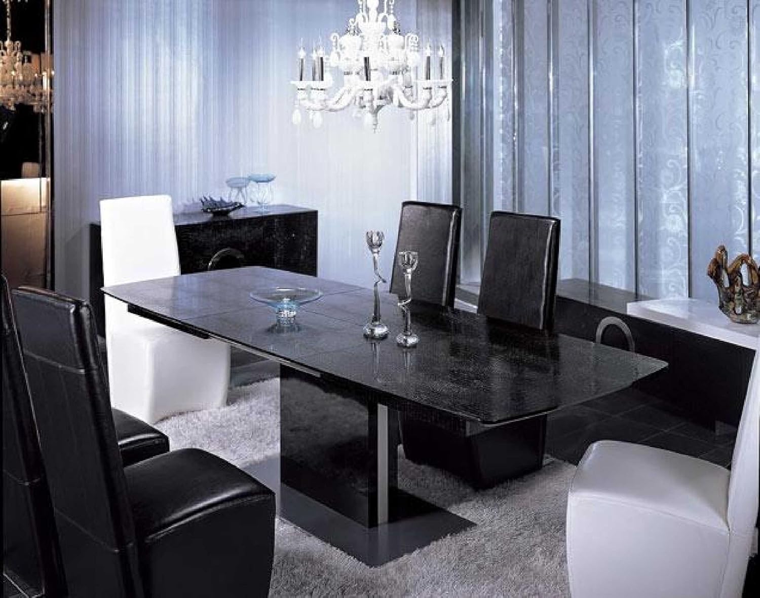 Vig Furniture Armani Xavira 7 Piece Dining Set Black