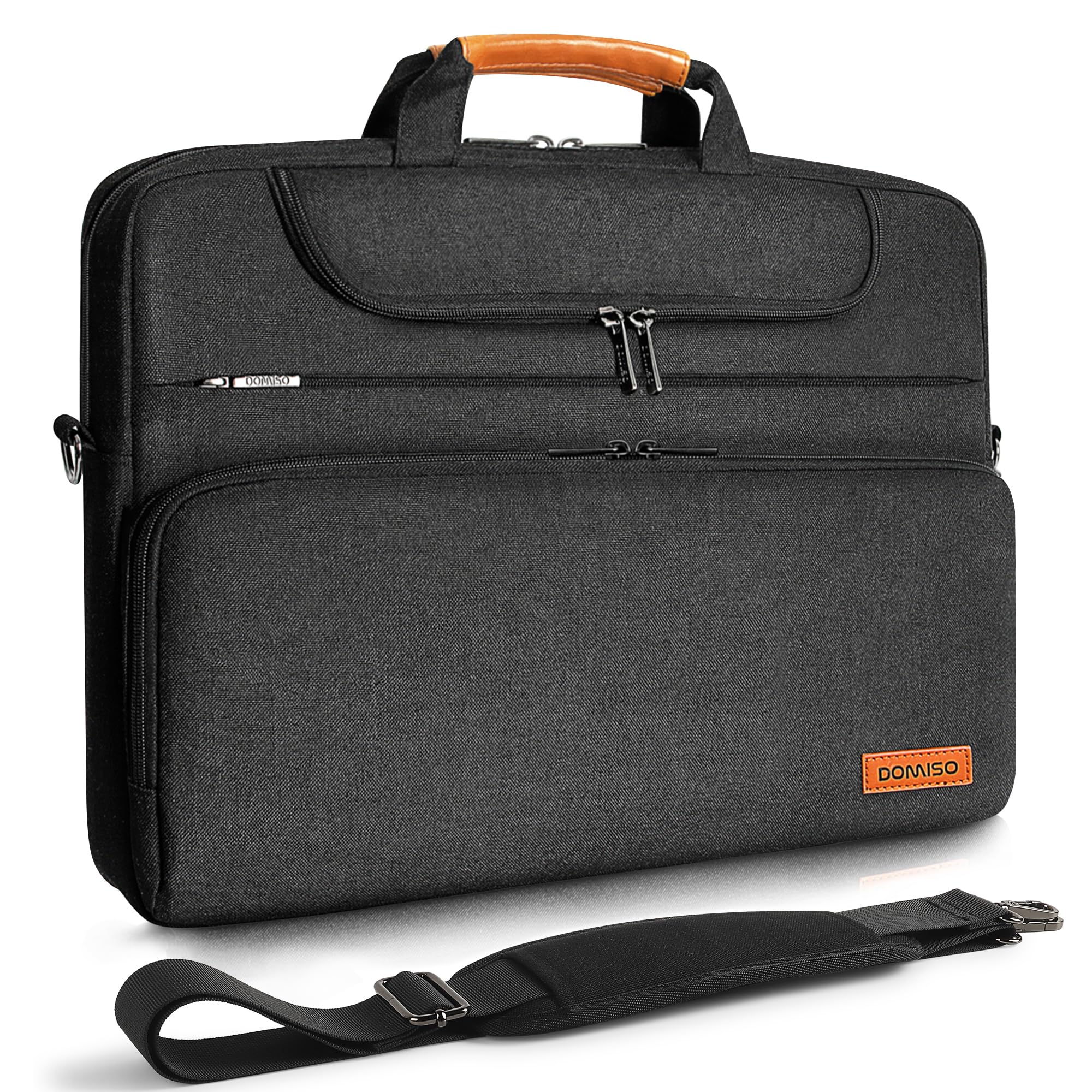 DOMISO Sacoche Ordinateur 18 Pouces Résistant à l'Eau Pochette PC Portable Sac à Bandoulière Homme Business Sac de Transport pour PC Gamer 18 Pouces/ASUS ROG Strix Scar 18 & G18 (2023-2025), Noir